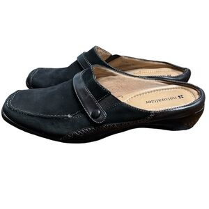 Naturalizer Joyous Women's Black Suede Leather Slip On Mules Size. 8.5